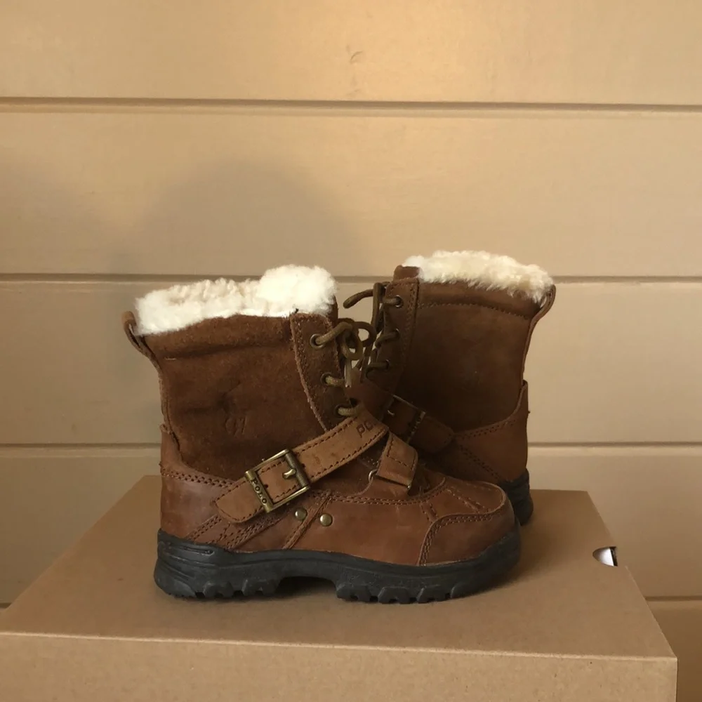 Polo by Ralph Lauren Leather Shearling Boot Size 9